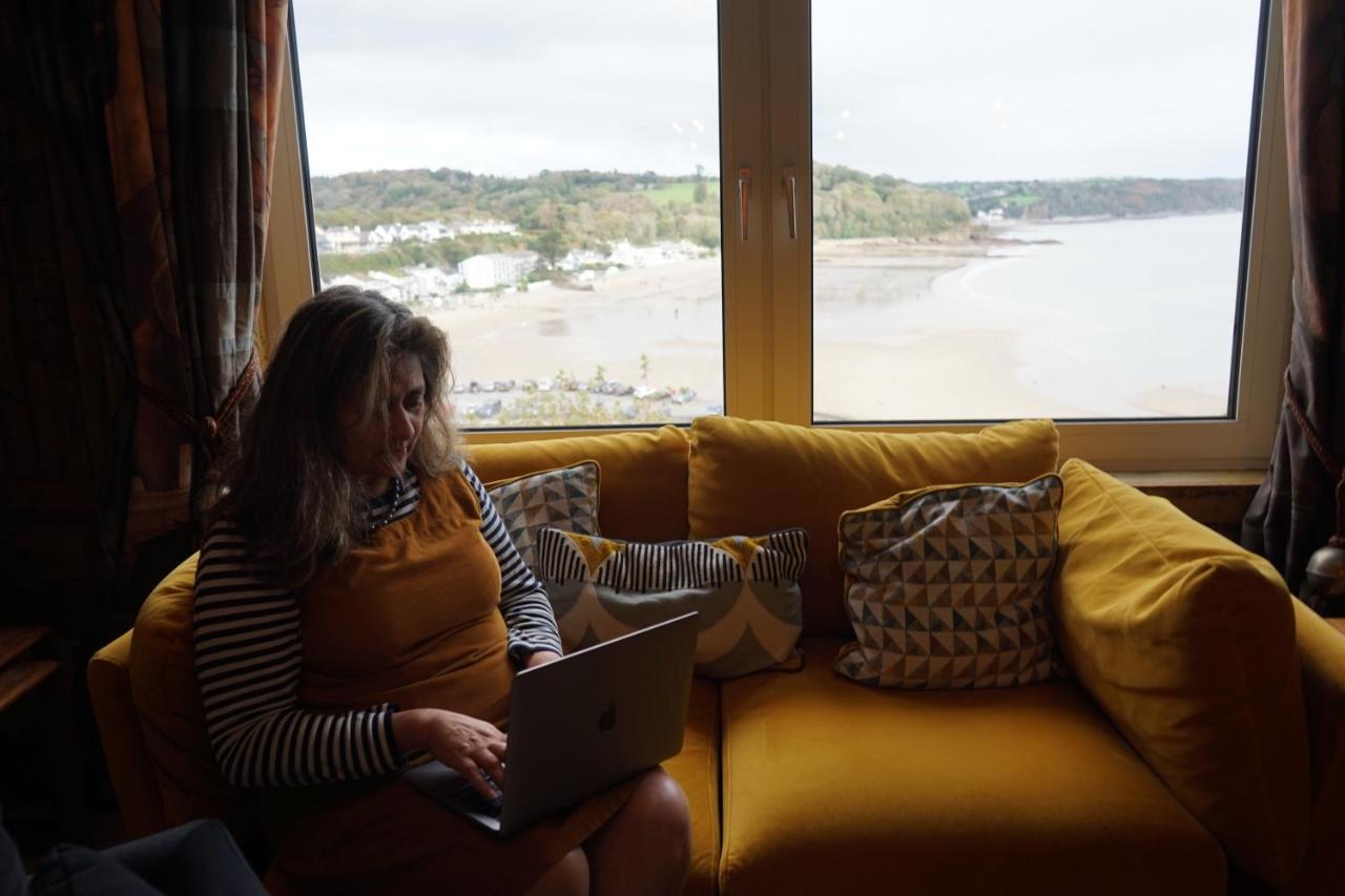 Beach House With Sea Views Over Saundersfoot Bay Bagian luar foto